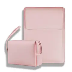 ATURE - Funda Plegable Soporte Para Notebook Portátil + Bolsa Cables Rosa