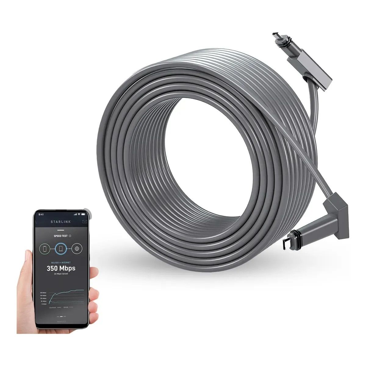 KUANGYE - Cable Repuesto Para Starlink Kit Estándar 23m Conexión Estable