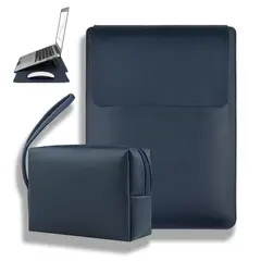 ATURE - Funda Plegable Soporte Para Notebook Portátil+Bolsa Cable Azul Oscuro