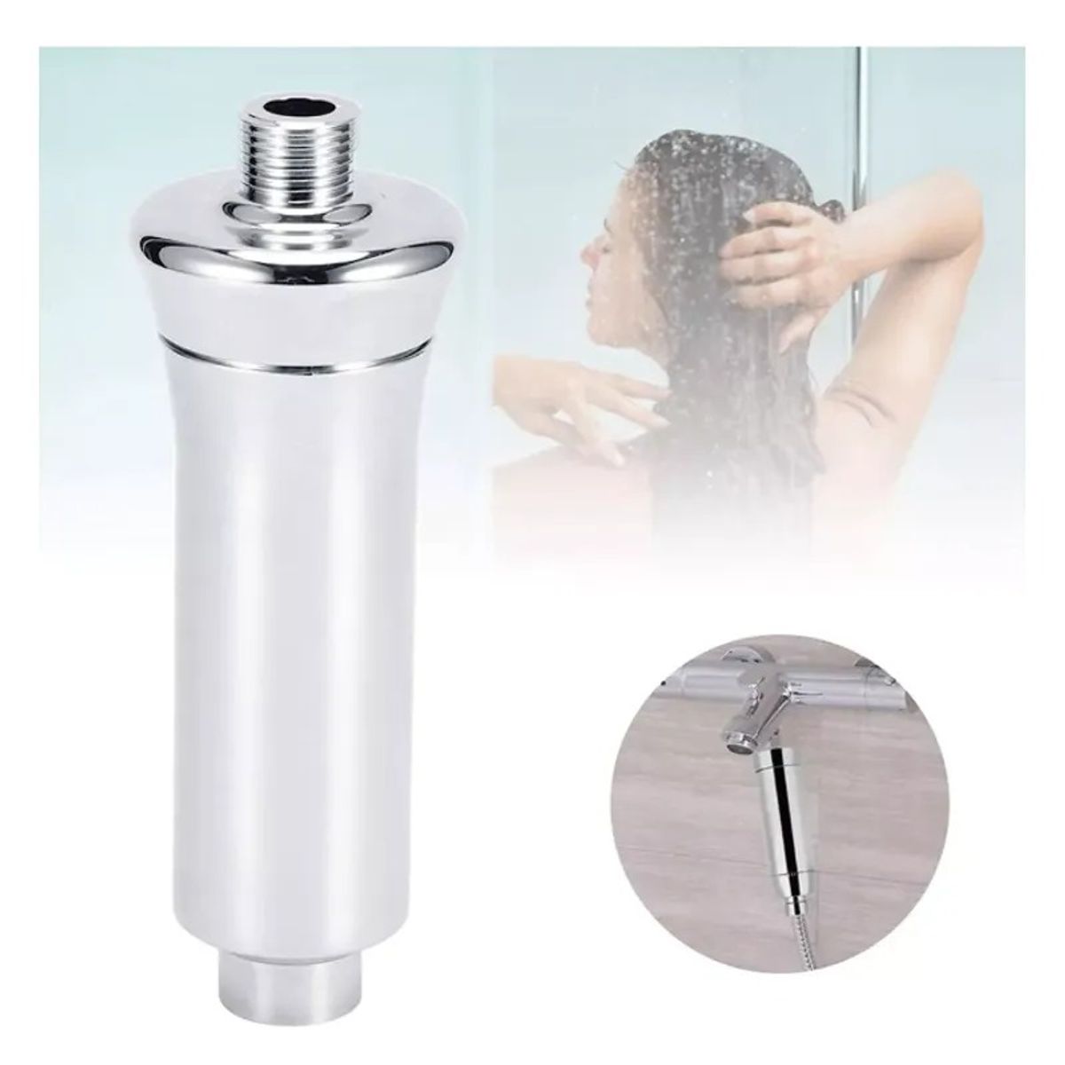 GENERICO - Filtro Ducha Cromado De 8 Elementos - Elimina Cloro