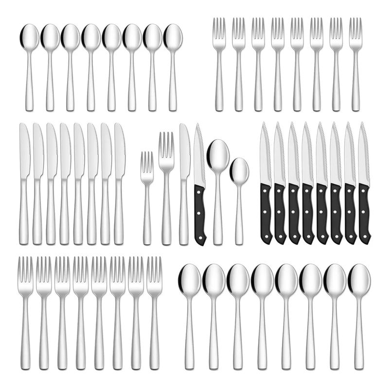 GENERICO - Cubiertos De Acero Inoxidable De Alta Calidad Plata 48pcs