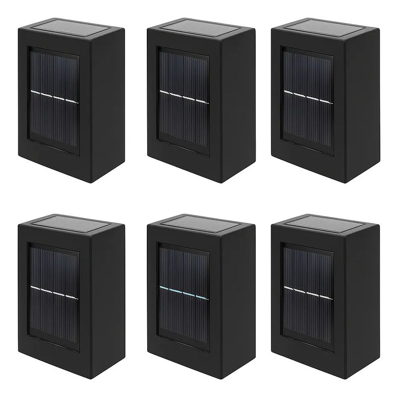 GENERICO - Pack 6 Foco Luz Aplique Solar Led Pared Exterior Luz Fria Estructura