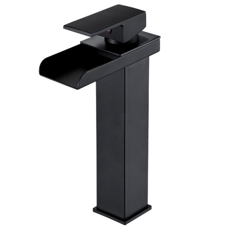 ATURE - Monomando Alta Cascada Negro 29cm Frio Caliente + Flexibles