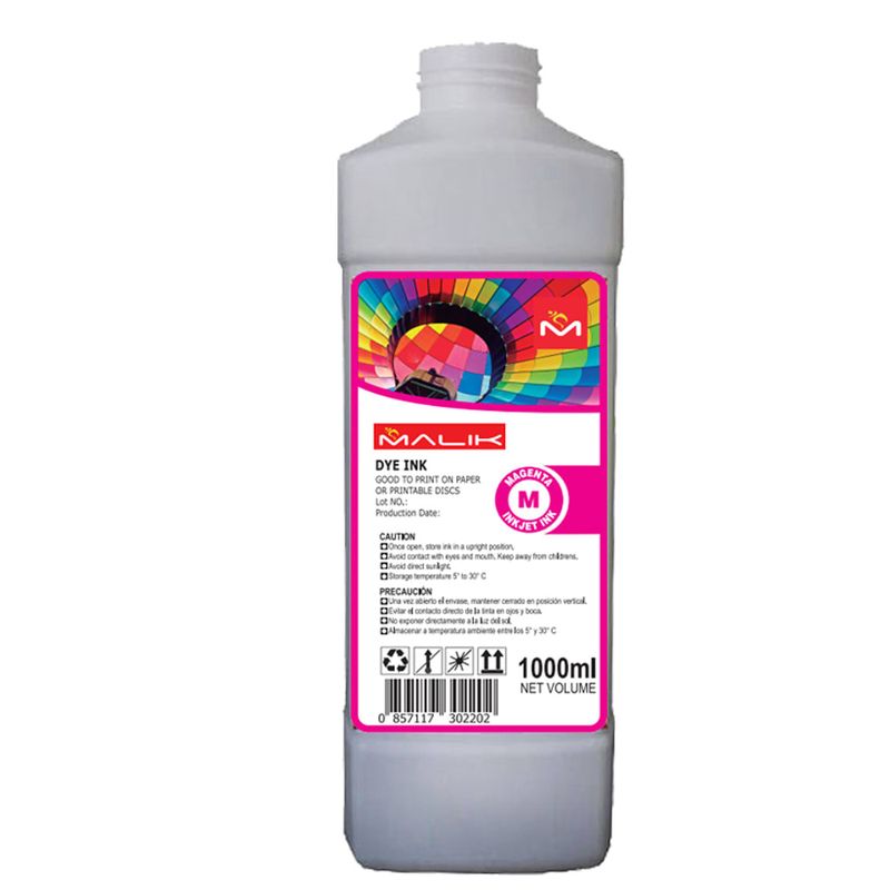 MALIK - Tinta Magenta 1 Litro Con Botella T-544 para Ecotank L5190