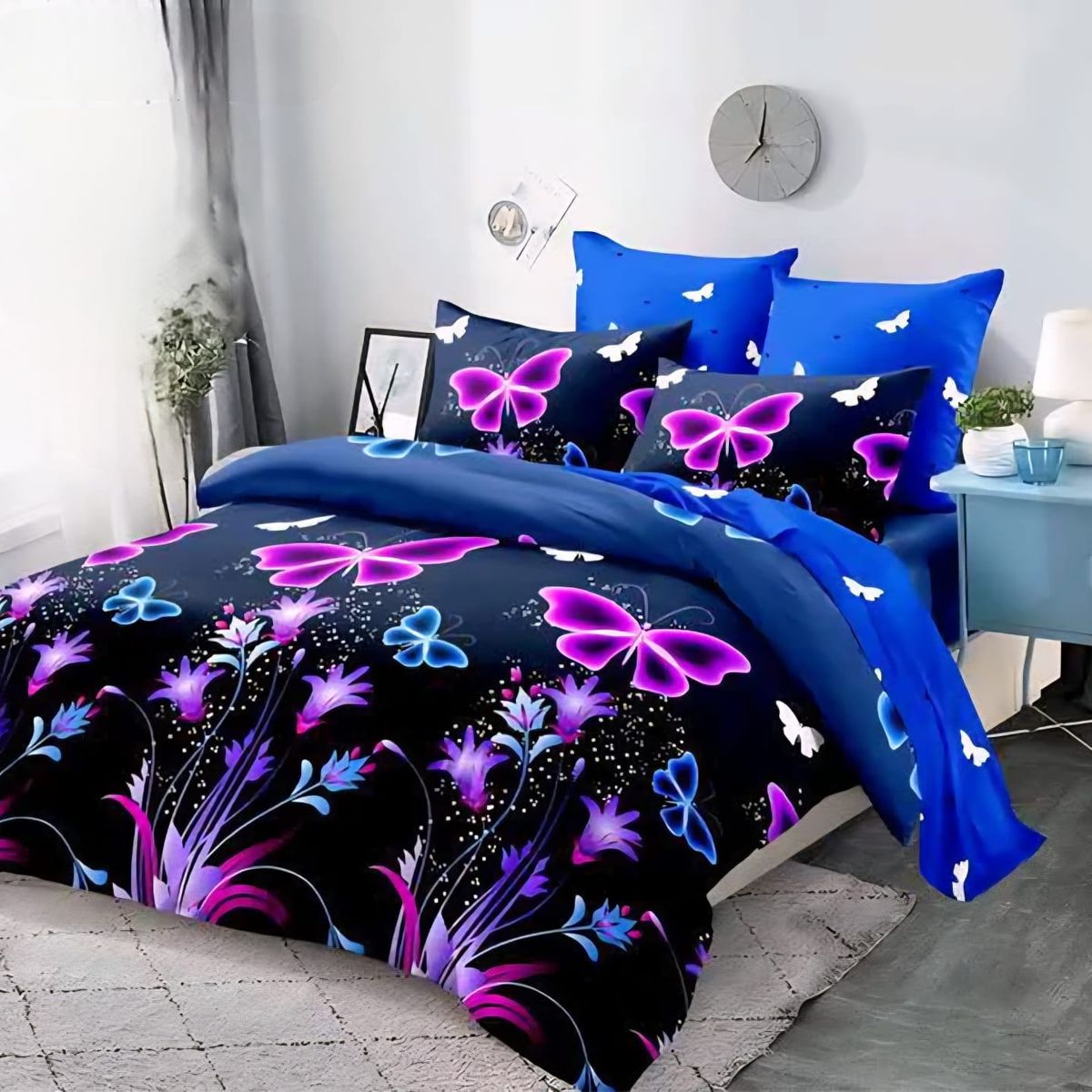 GENERICO - Juego de Sabanas 2 Plazas. 4 Piezas. con Diseño