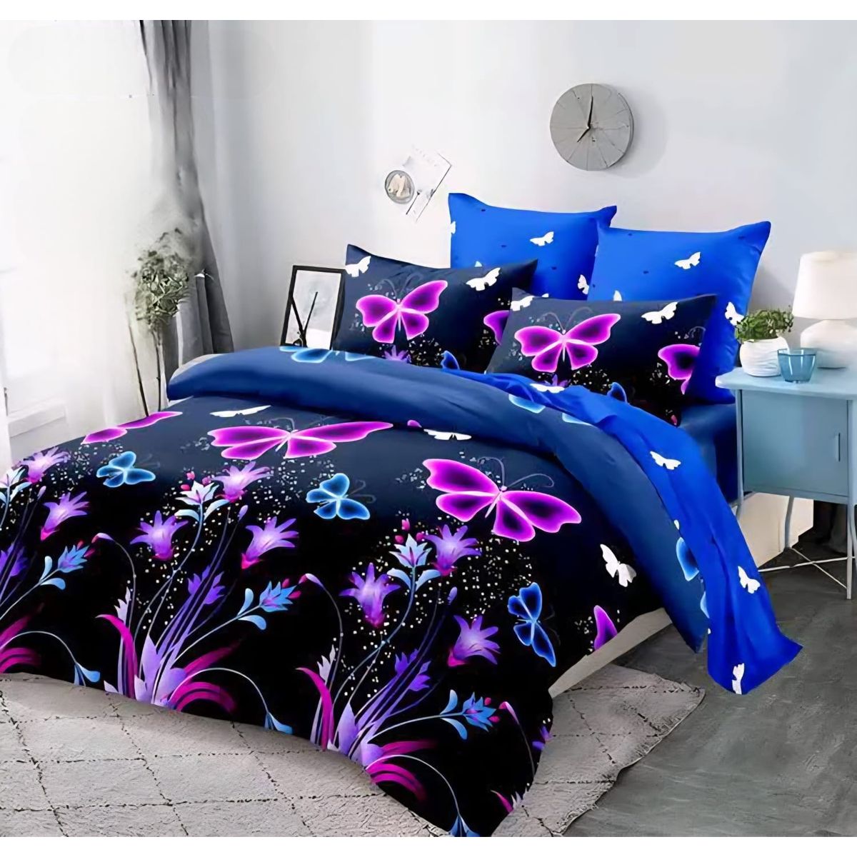 GENERICO - Juego de Sabanas 2 Plazas. 4 Piezas. con Diseño