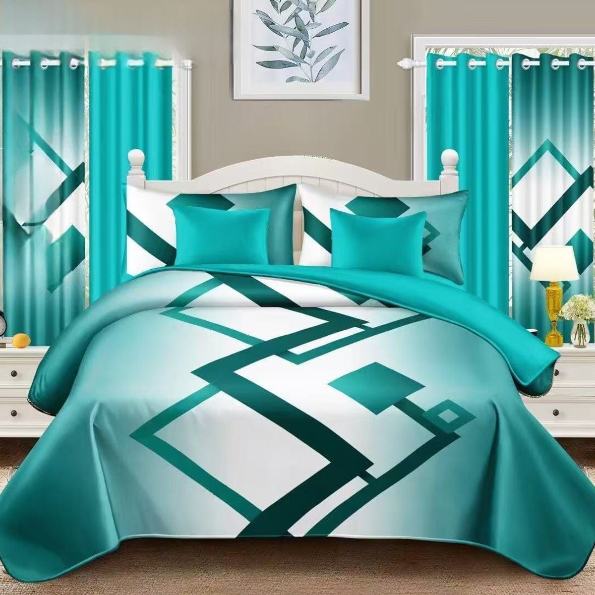 GENERICO - Juego de Sabanas 2 Plazas. 4 Piezas. con Diseño