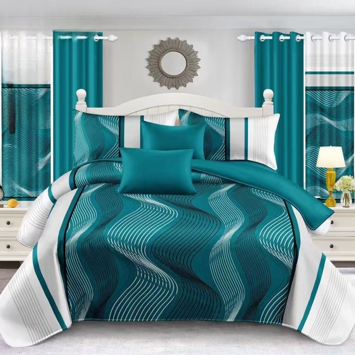 GENERICO - Juego de Sabanas 2 Plazas. 4 Piezas. con Diseño