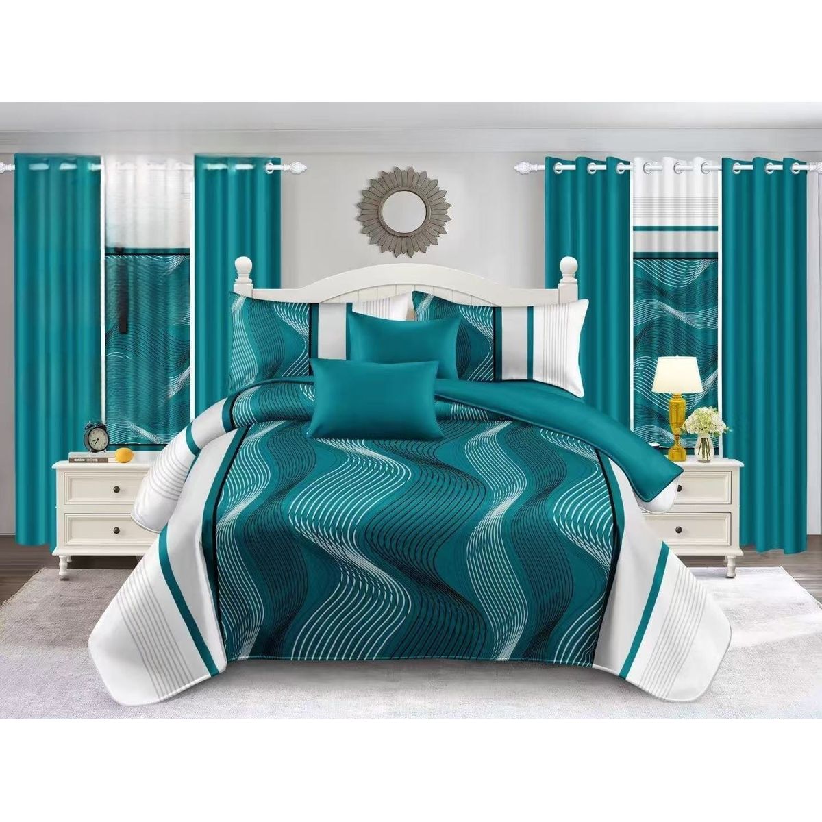 GENERICO - Juego de Sabanas 2 Plazas. 4 Piezas. con Diseño