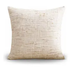 ARMONIA - Funda de cojín beige vintage elegante 45x45 algodón suave 679