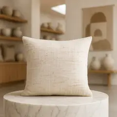 ARMONIA - Funda de cojín vintage beige 45x45 diseño elegante hogar 679