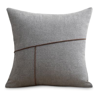 Imagen 2 del producto Funda cojín gris 45x45 costura premium dormitorio sala Chile 677