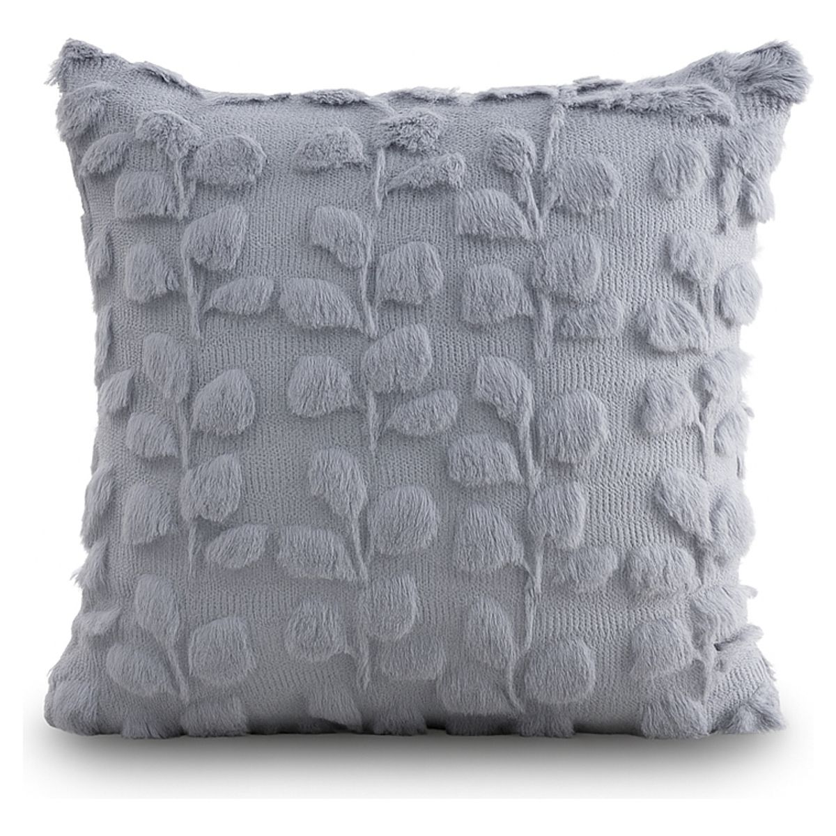 ARMONIA - Funda cojín floral gris esponjosa 45x45 decoración sala Chile 674
