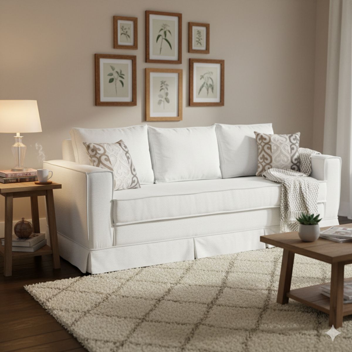 MUNDO LIVING - Living 311, Siena Crudo Sofa 3 cuerpos + 2 poltronas resortes