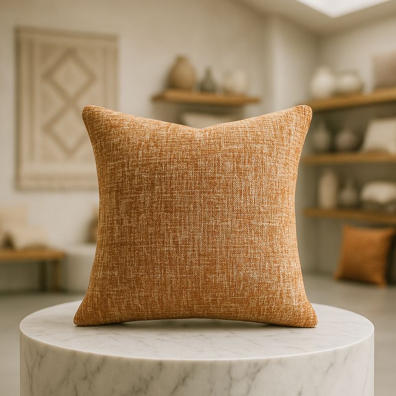 ARMONIA - Funda de cojín vintage café 45x45 diseño elegante hogar 679