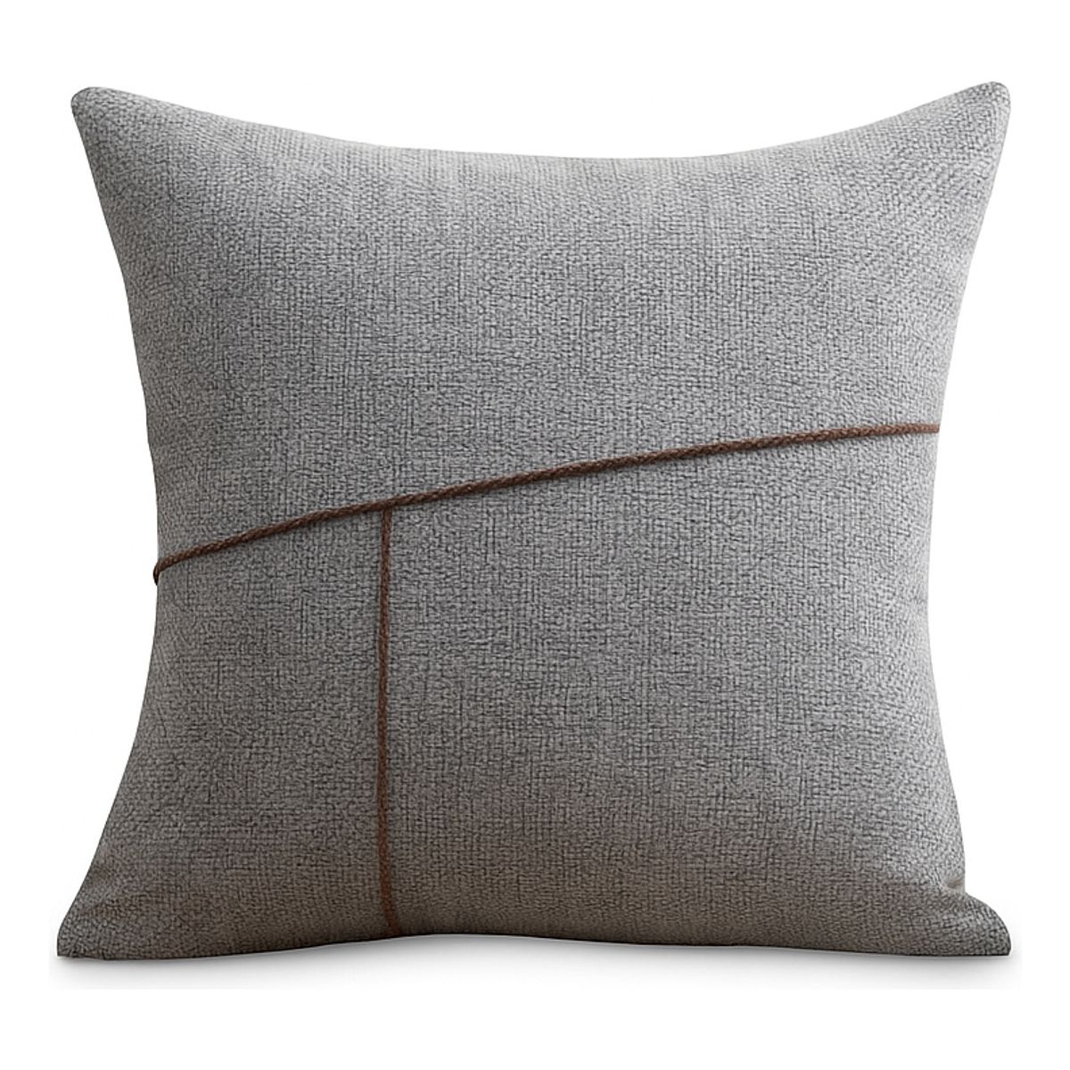 ARMONIA - Funda cojín gris elegante 45x45 costura decorativa suave 677