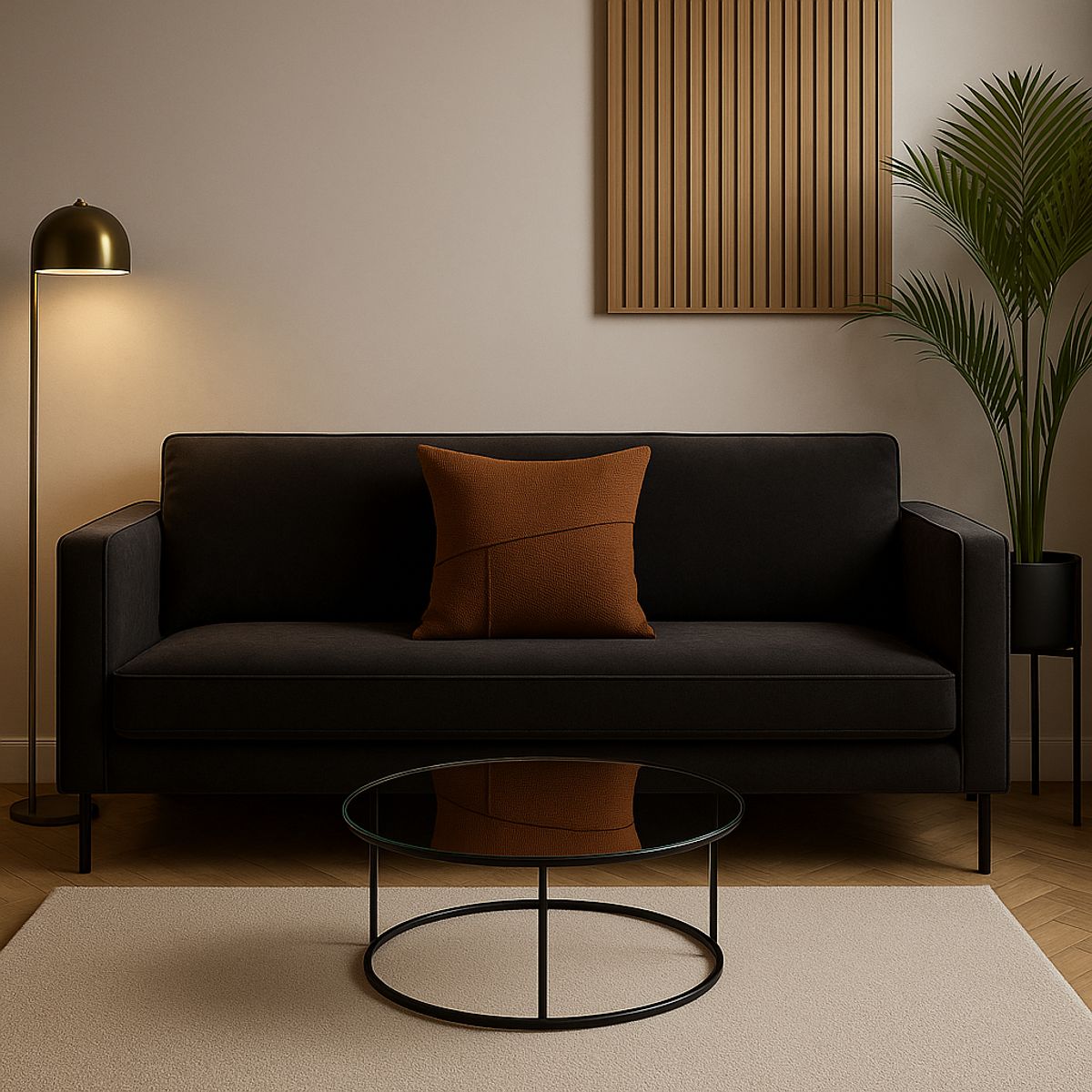 ARMONIA - Cubre cojín marrón 45x45 costura elegante para sofá dormitorio 677