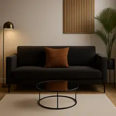 ARMONIA - Cubre cojín marrón 45x45 costura elegante para sofá dormitorio 677