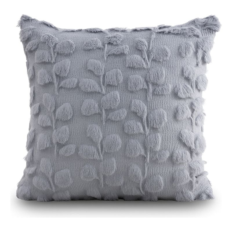 ARMONIA - Funda cojín floral gris esponjosa 45x45 decoración sala Chile 674
