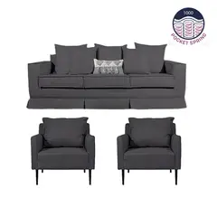 MUNDO LIVING - Living 311 Sahara Marengo Sofa 3 cuerpos + 2 poltronas resortes