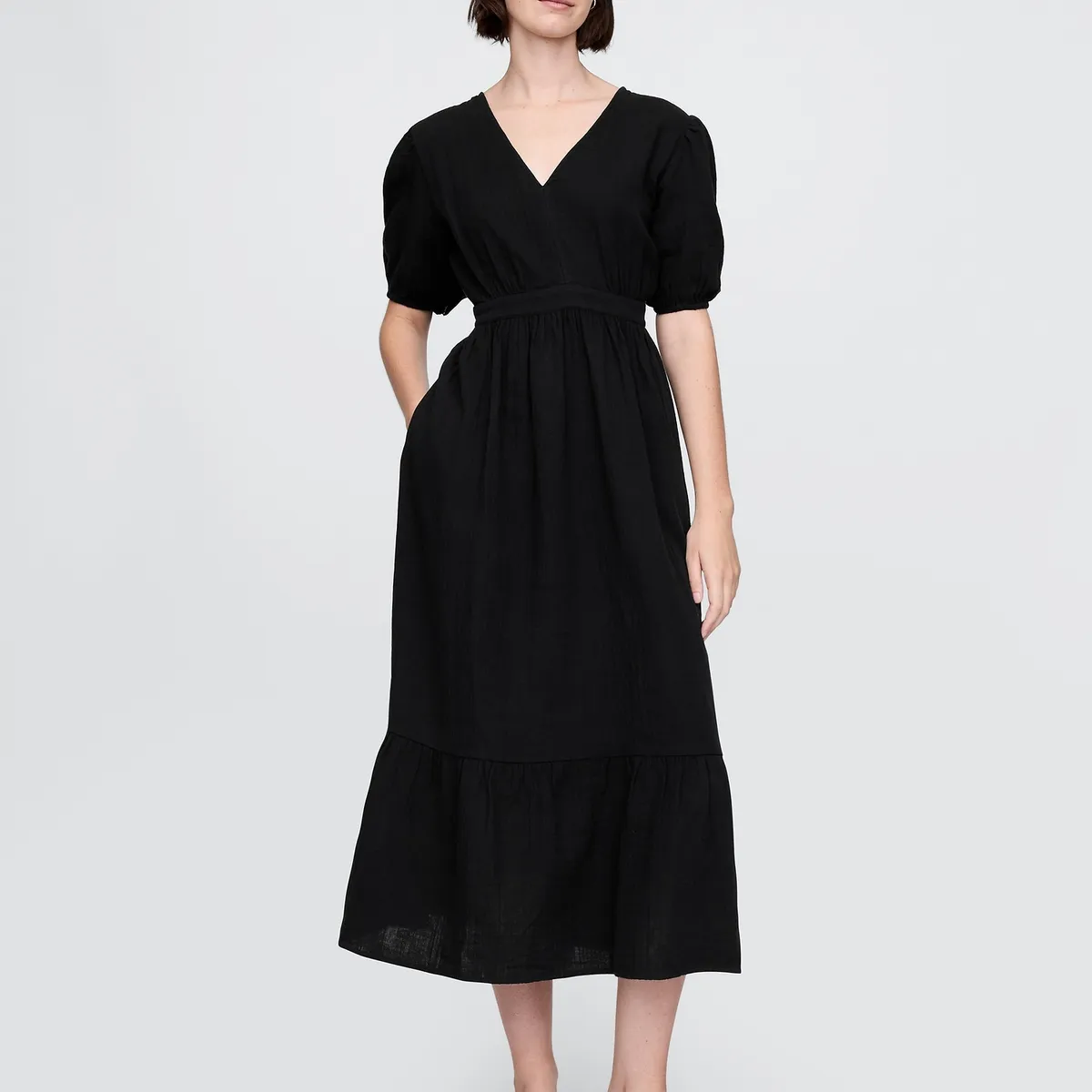GAP - Vestido Mujer Gap Maxi Open Back Negro