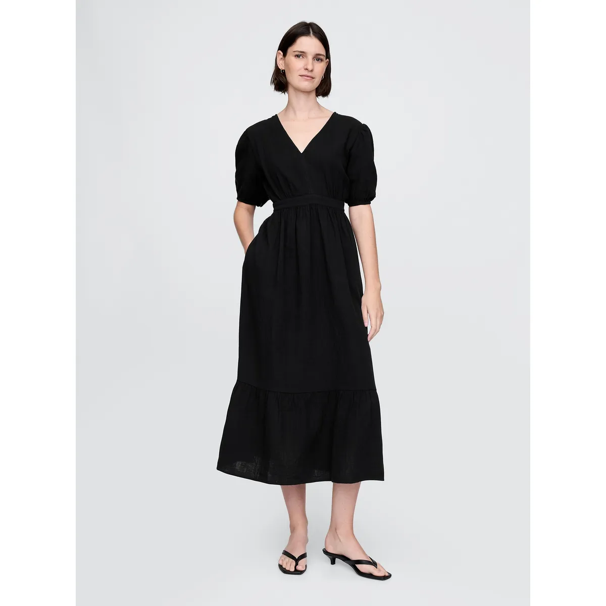 GAP - Vestido Mujer Gap Maxi Open Back Negro