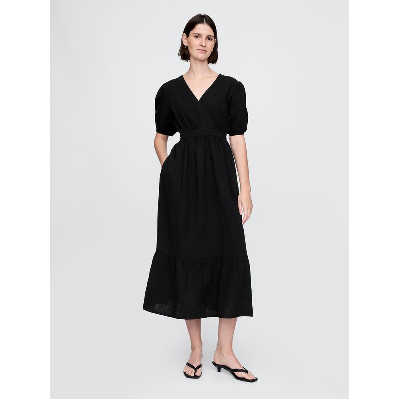 GAP - Vestido Mujer Maxi Open Back Negro Gap