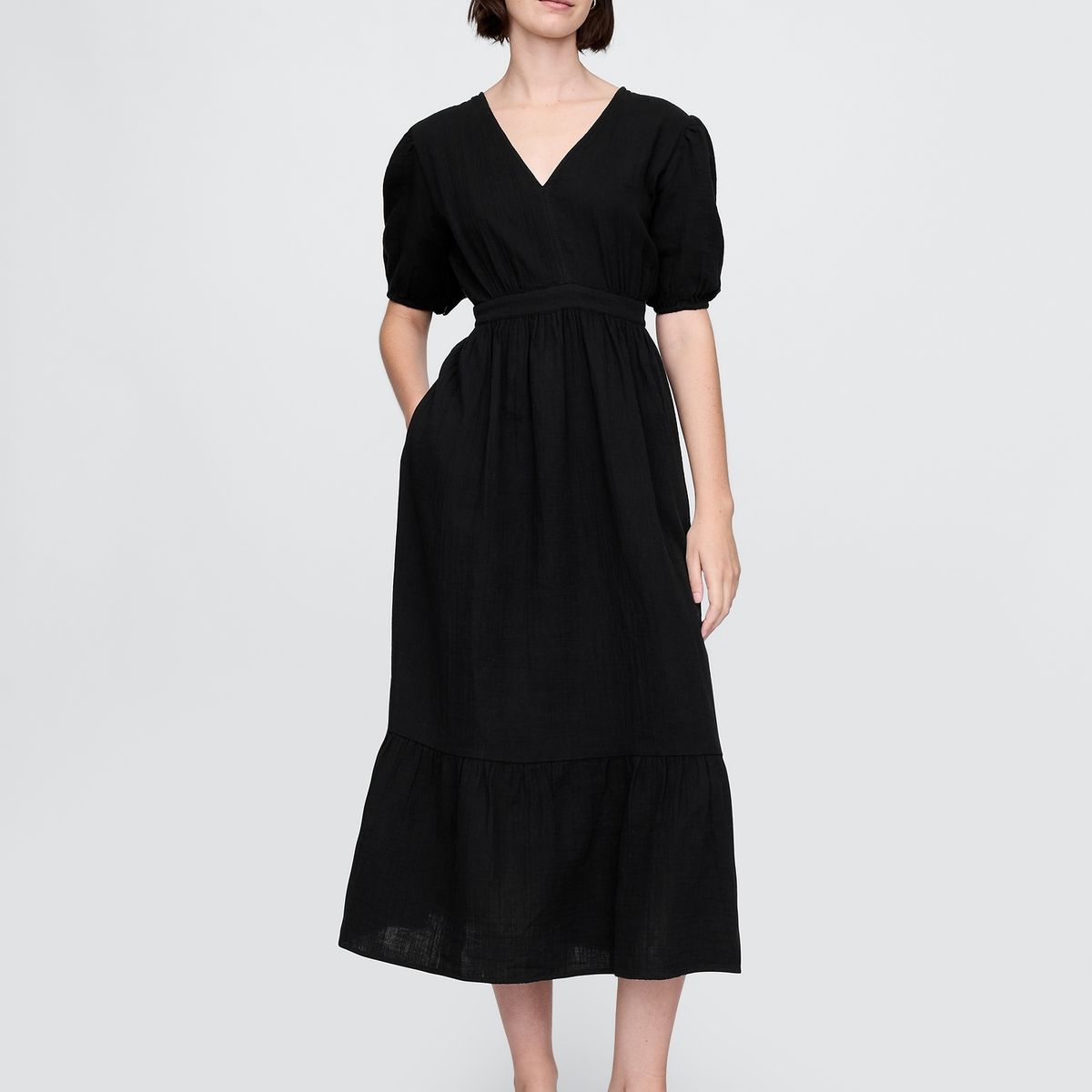 GAP - Vestido Mujer Gap Maxi Open Back Negro