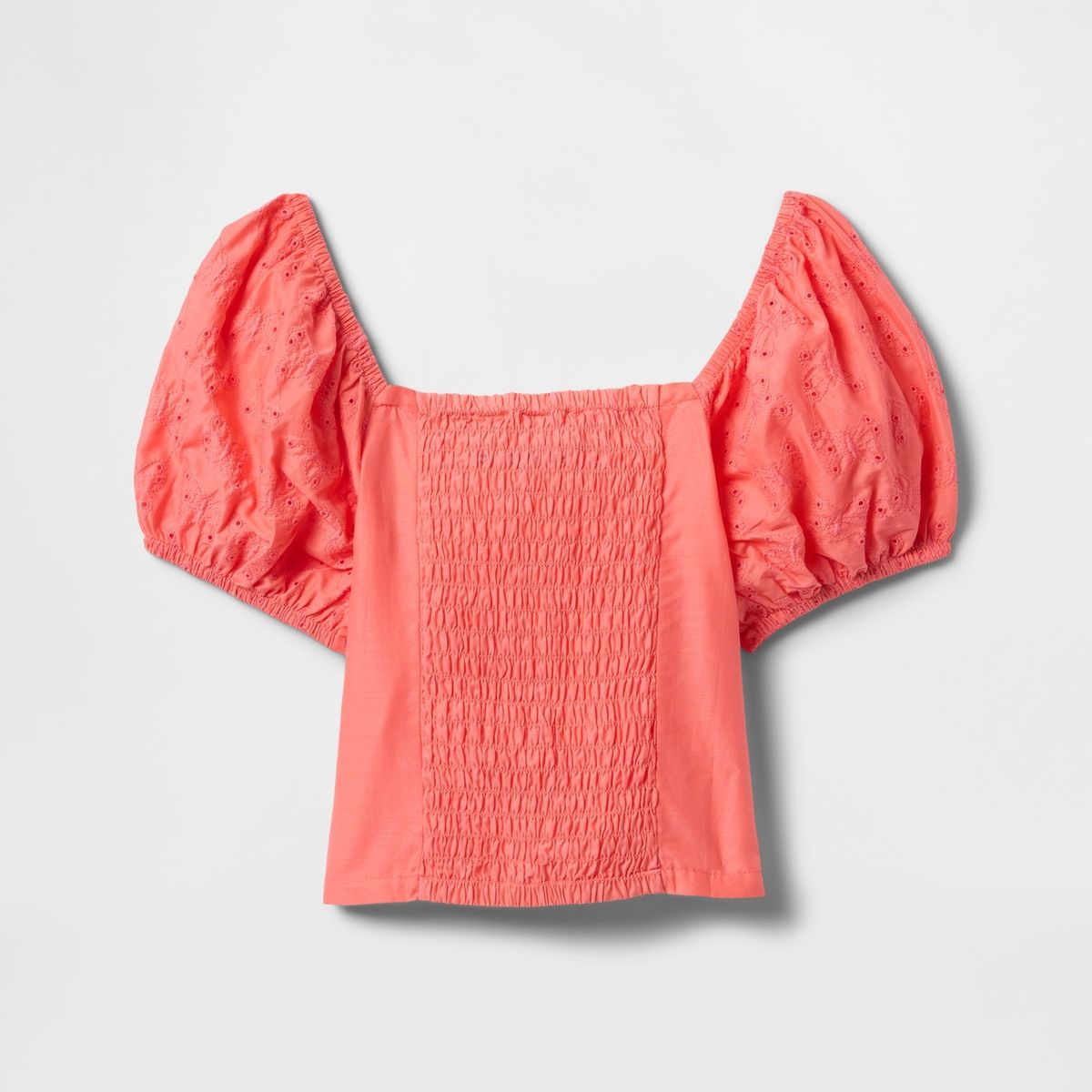 GAP - Blusa Niña Gap Ruffle Manga Corta Rosado