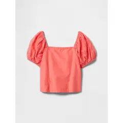 GAP - Blusa Niña Ruffle Manga Corta Rosado