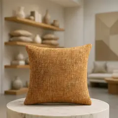 ARMONIA - Funda cojín 45x45 café estilo vintage sofá dormitorio 679