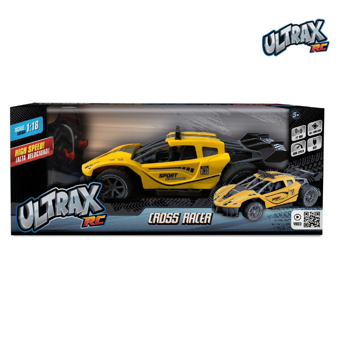 ULTRAX - Juguete Auto a control remoto de 30 cm - Batería Recargable