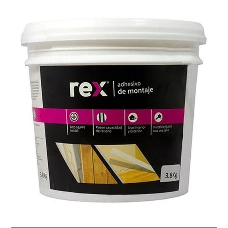 GENERICO - Adhesivo De Montaje 38Kg Rex - Blanco