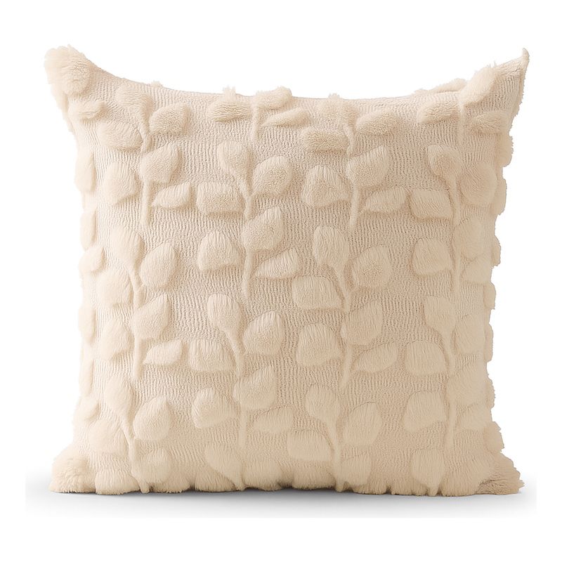 ARMONIA - Funda cojín floral beige esponjoso 45x45 decoración sala 674
