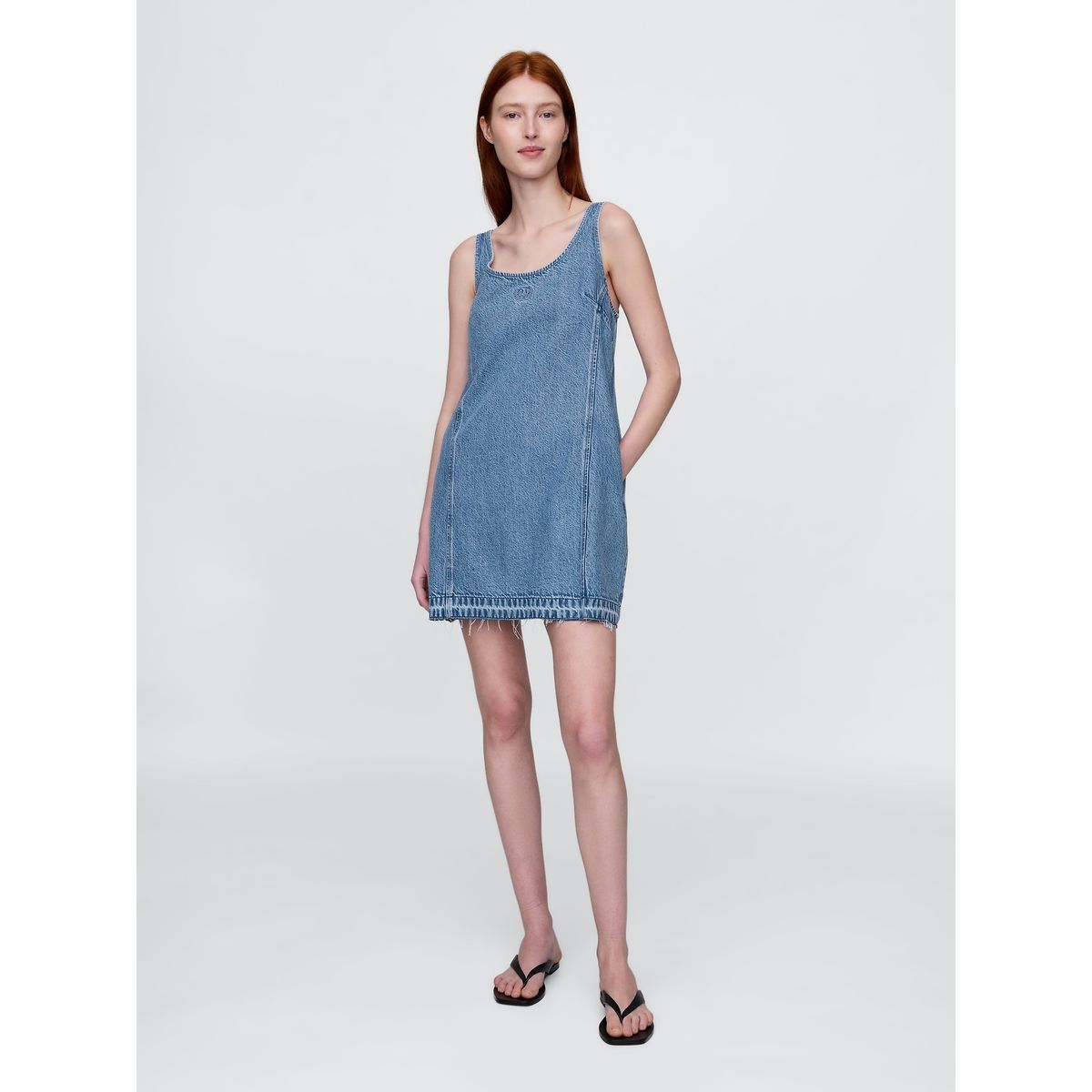 GAP - Vestido Mujer Mini Denim Logo Azul Gap