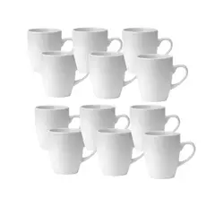 HALLEN - Set 12 Tazas Mug De Ceramica Blanco Bullet 325mL