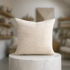 ARMONIA - Funda cojín 45x45 beige estilo vintage sofá dormitorio 679