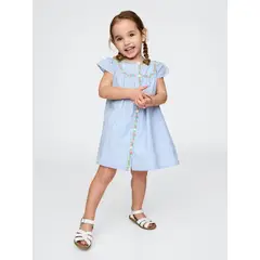 GAP - Vestido Toddler Niña Shirt Flutter Azul