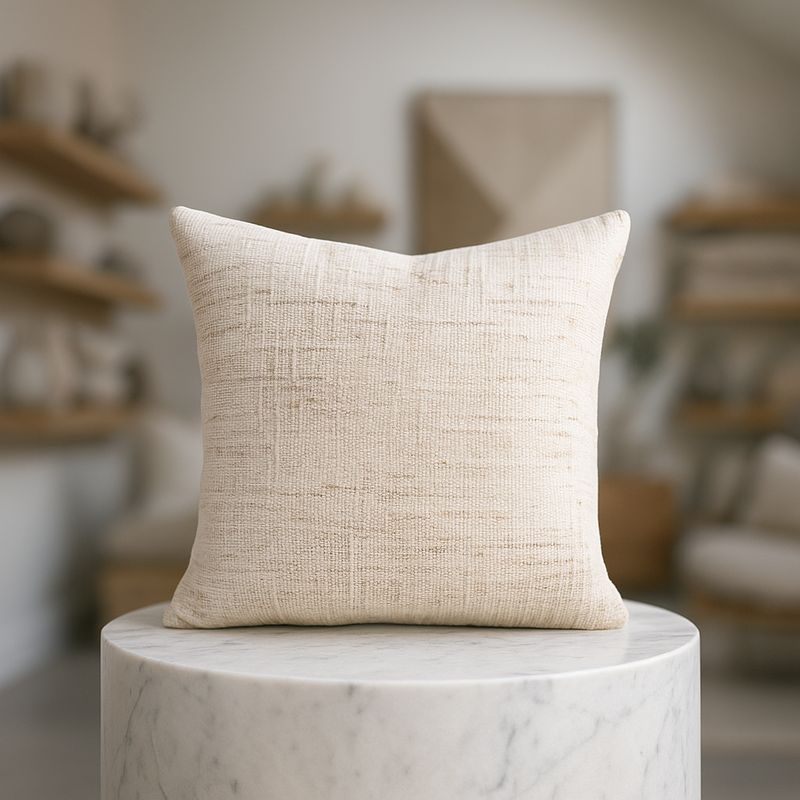 ARMONIA - Funda cojín 45x45 beige estilo vintage sofá dormitorio 679