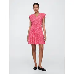GAP - Vestido Mujer Tie Waist Rosado