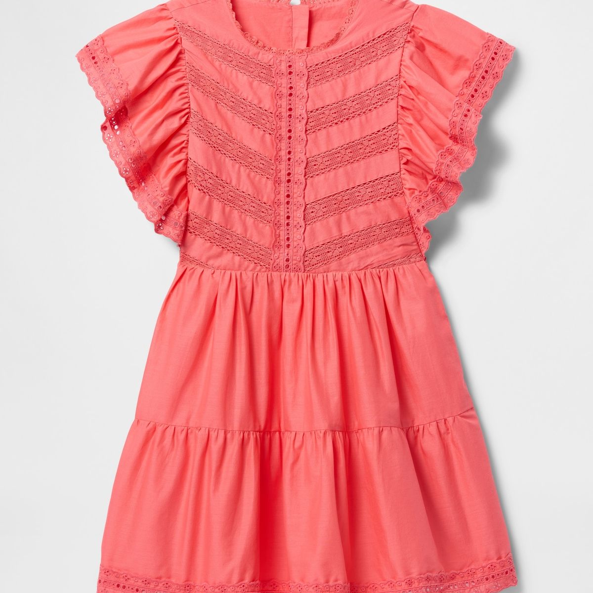GAP - Vestido Niña Gap Lace Ruffle Naranjo