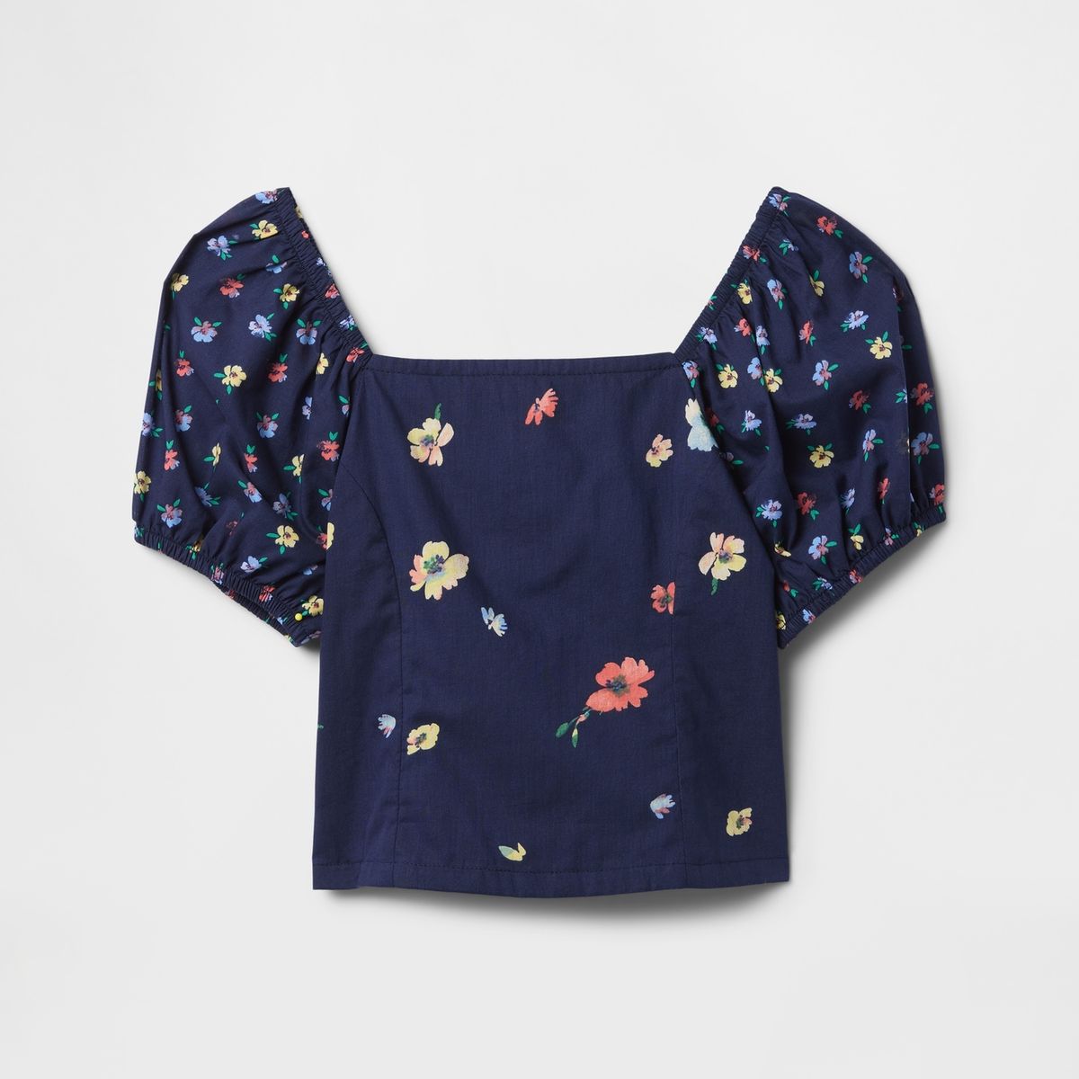 GAP - Blusa Niña Ruffle Manga Corta Azul Gap