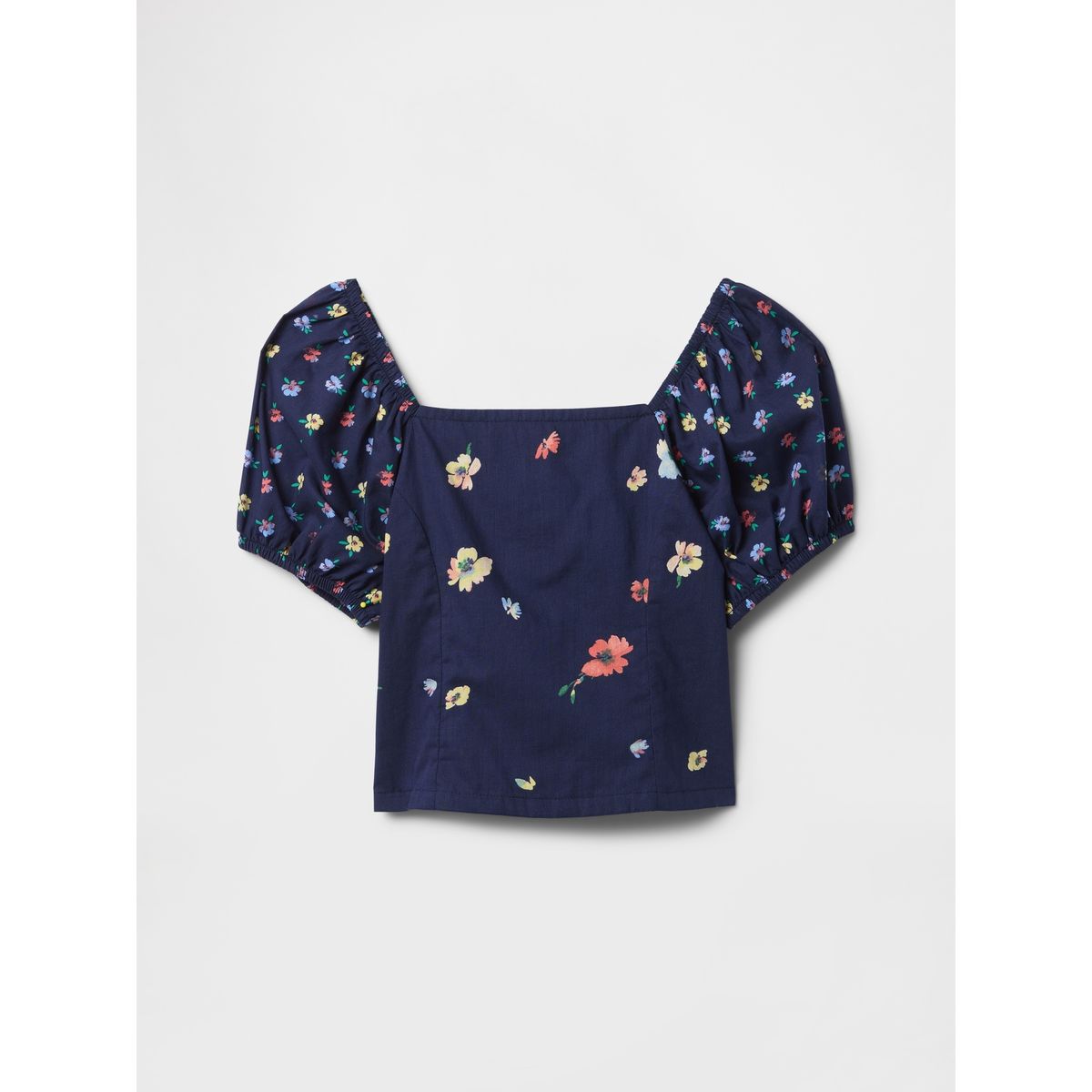 GAP - Blusa Niña Ruffle Manga Corta Azul Gap