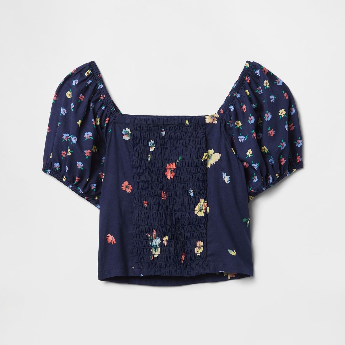 GAP - Blusa Niña Ruffle Manga Corta Azul Gap
