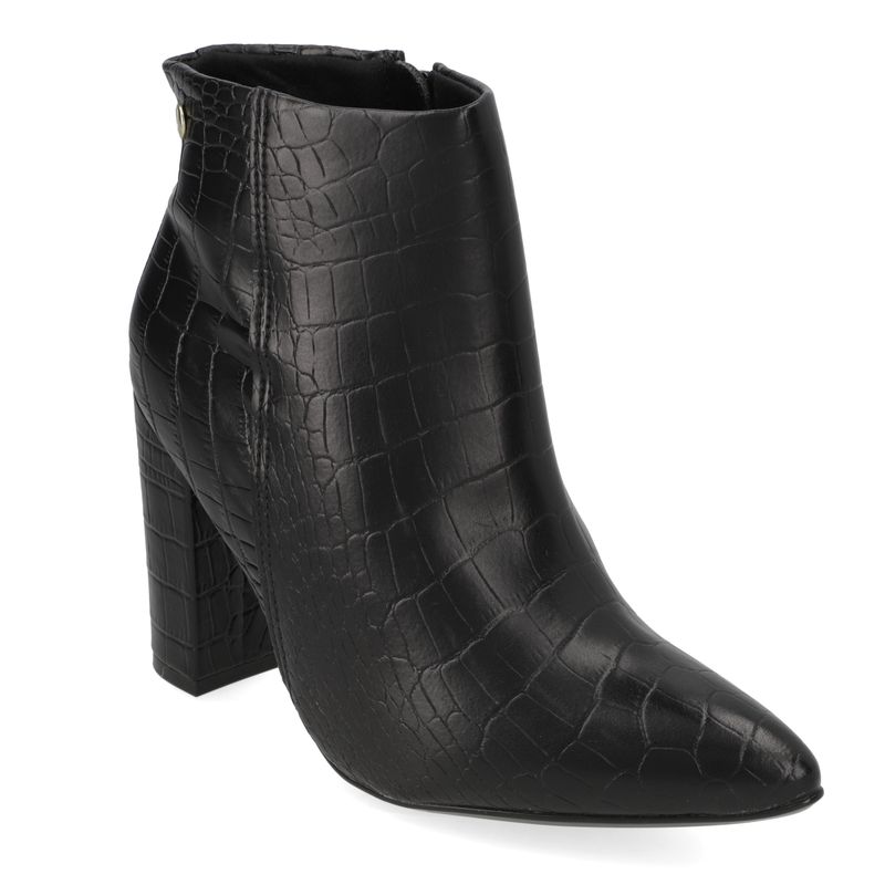 VIZZANO - Botin Croco Taco Ancho 10 cm Negro Vizzano