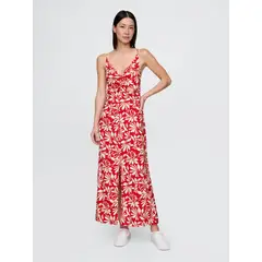 GAP - Vestido Mujer Maxi Tie-Back Rojo