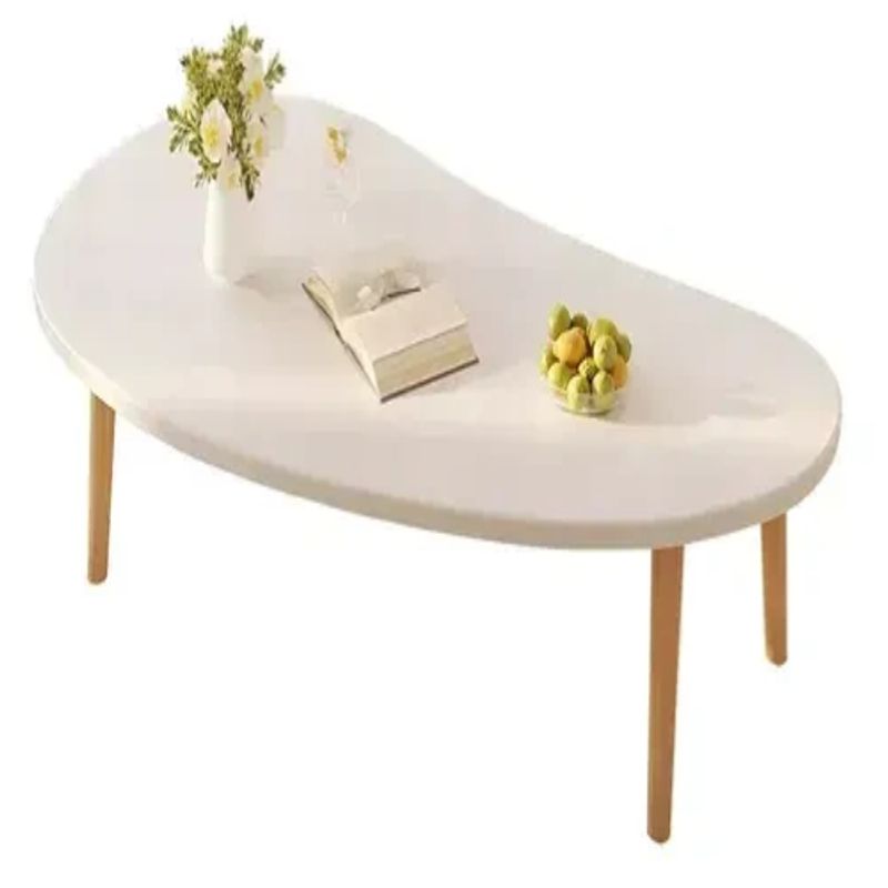 GENERICO - Mesa De Centro Ovalada 76x37x42 Cm Color Blanco Blanco