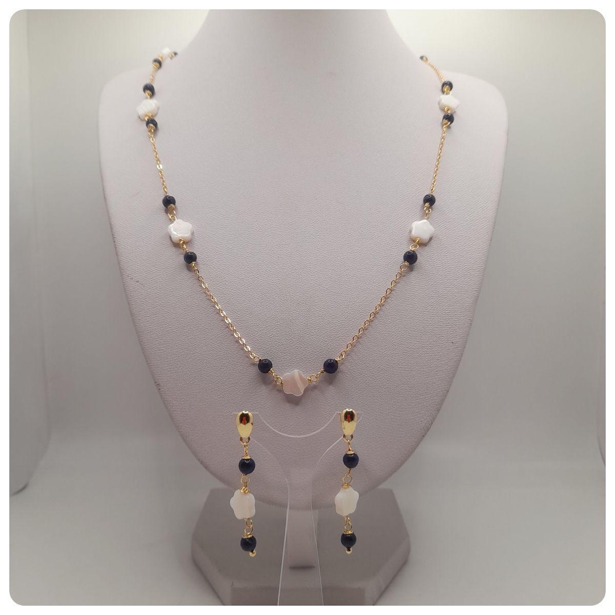 CAT JOYAS - Collar y aros lapislázuli con nácar