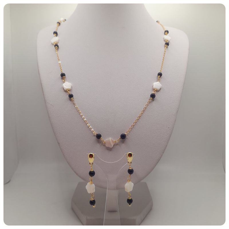 CAT JOYAS - Collar y aros lapislazuli con nácar