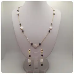 CAT JOYAS - Collar y aros lapislazuli con nácar